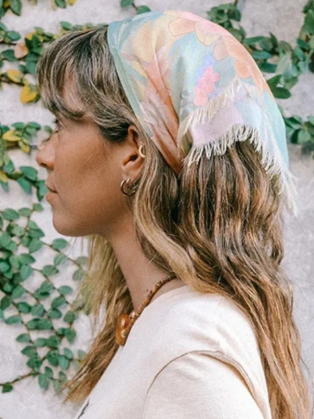 Spell Havana Tropical Headscarf OS Pastel Green Boho Chic Coastal Floral Summer